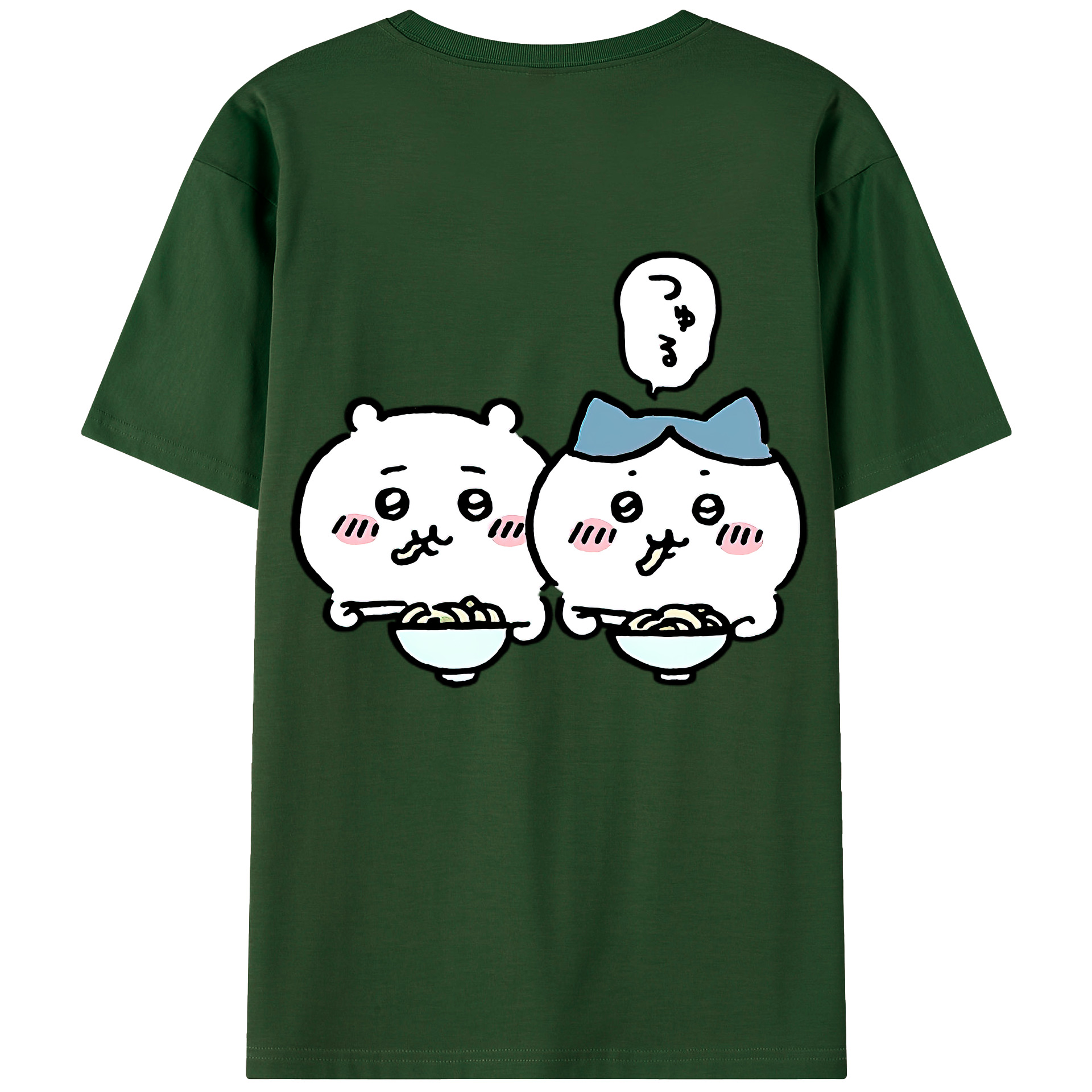 （画像用） ちいかわ ハチワレ Chii-kawa hachiware 綿100％半袖Tシャツ（背面プリント）